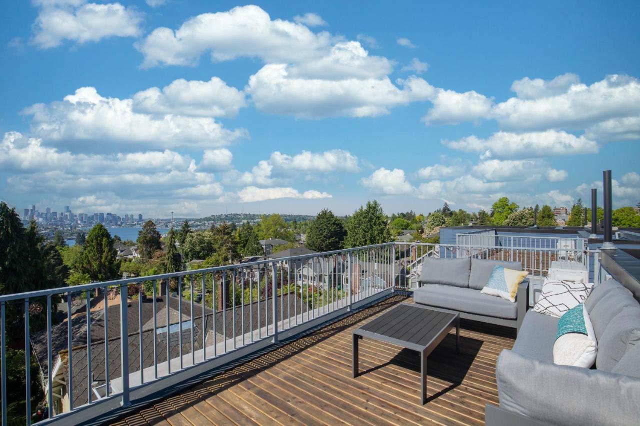 Rooftop Patio With Waterview, Private Garden & Grill 3Br 3Ba- Modern Cityscape Seattle Exterior photo